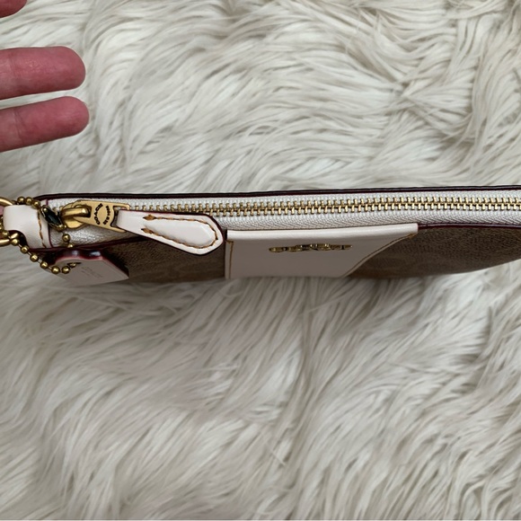 Coach Small Wristlet In Colorblock Signature Canvas - Picture 10 of 15